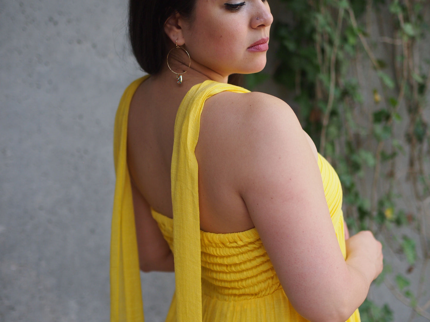 Santo Domingo Canary Yellow Chiffon Halter or Strapless Maxi Dress
