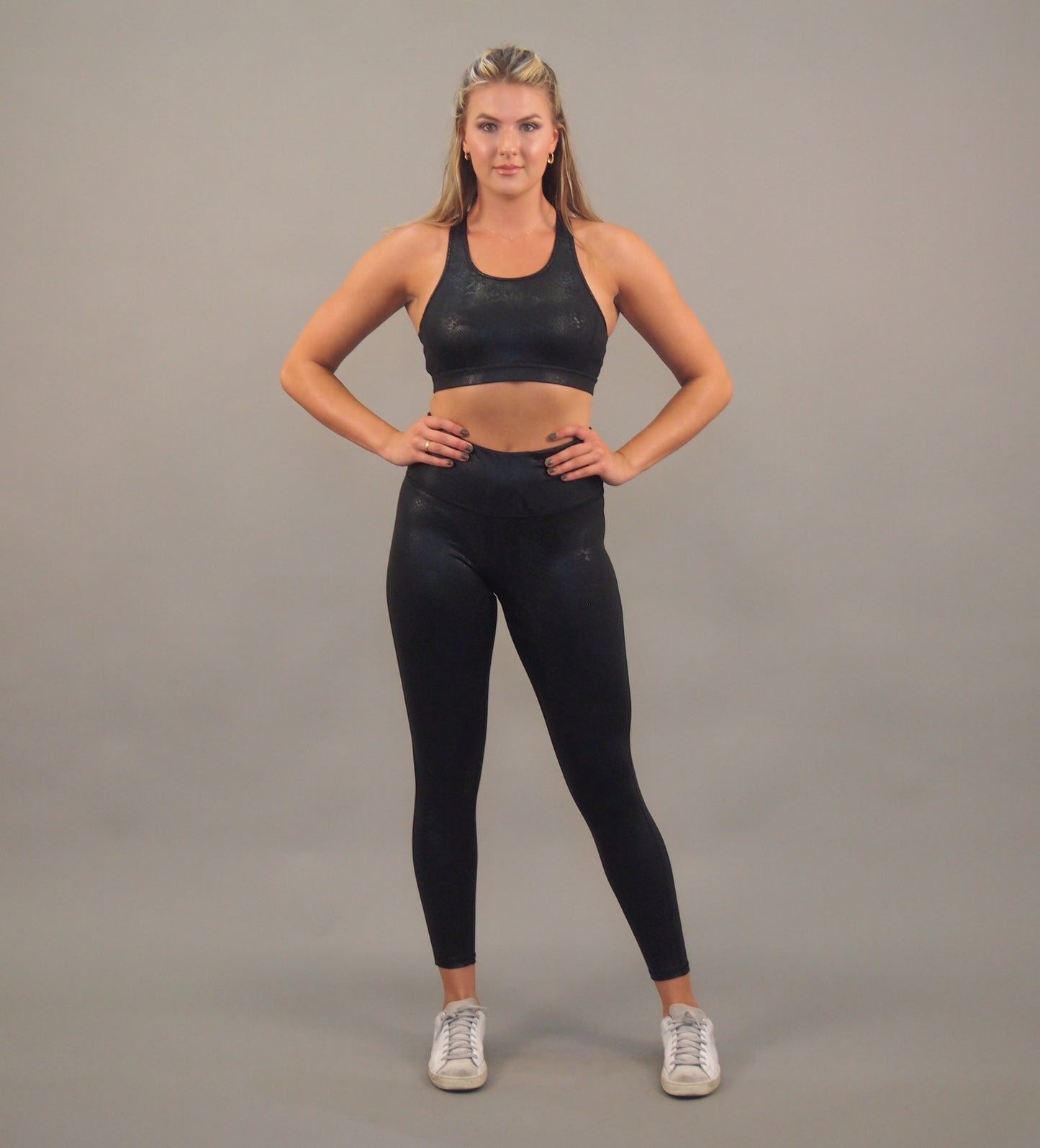 Black Snake Skin Active Top