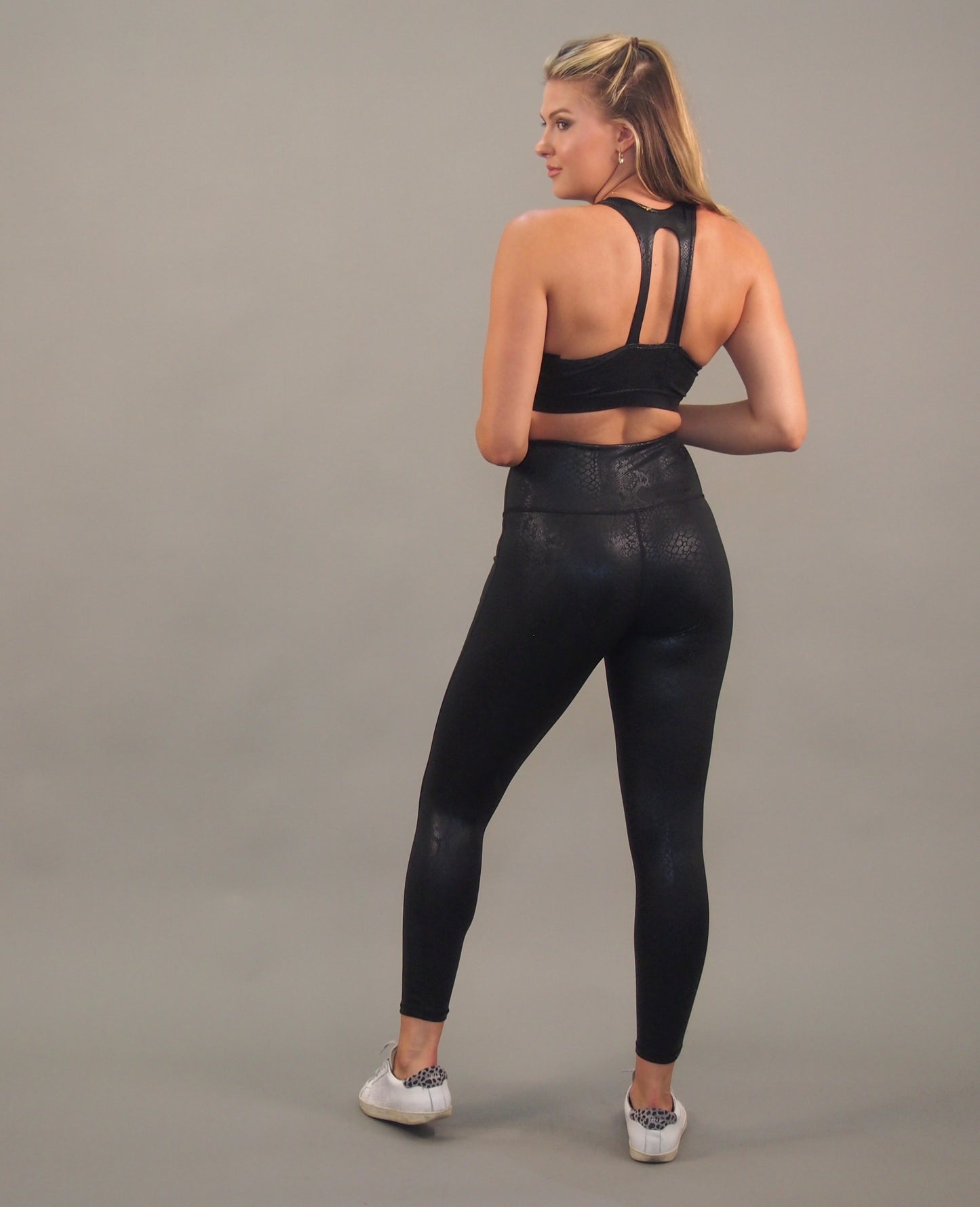 Black Snake Skin Active Top