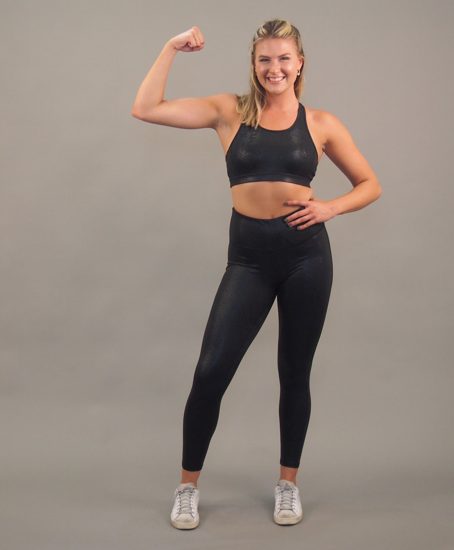 Black Snake Skin Active Top