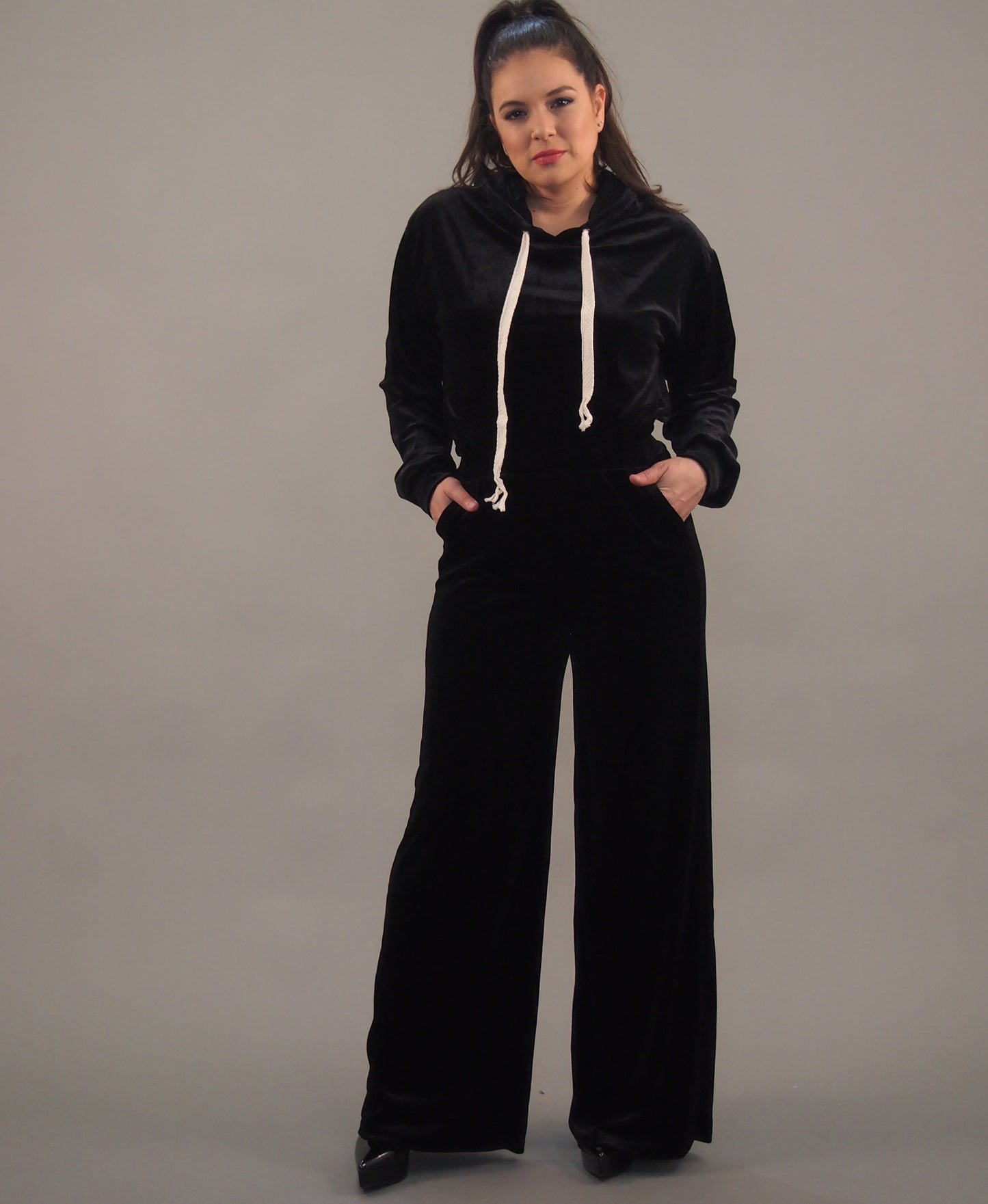 Cassidy Flare Black Velvet Pant