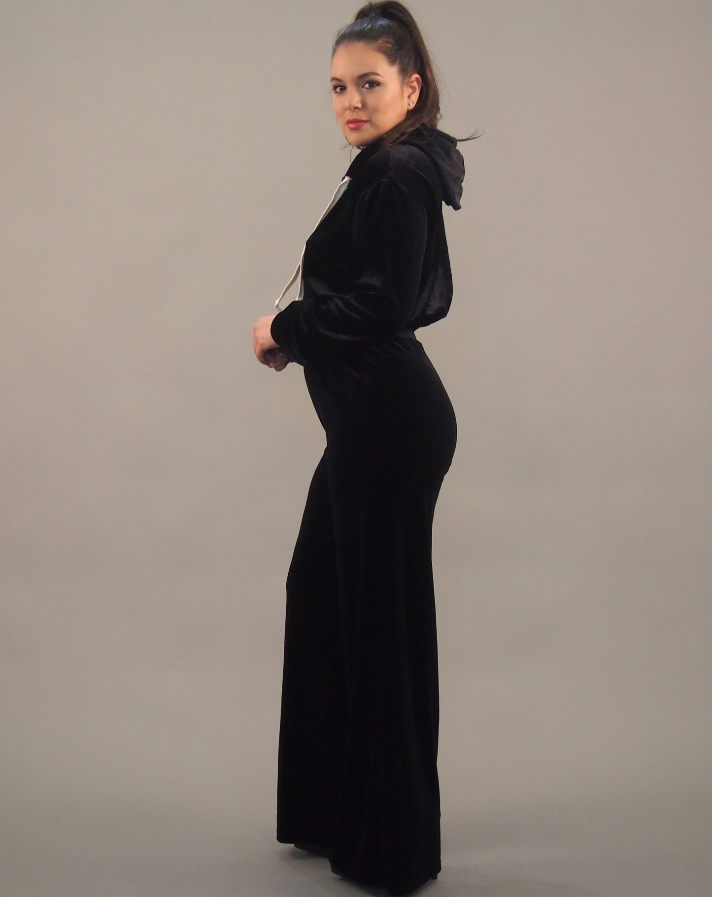 Cassidy Flare Black Velvet Pant