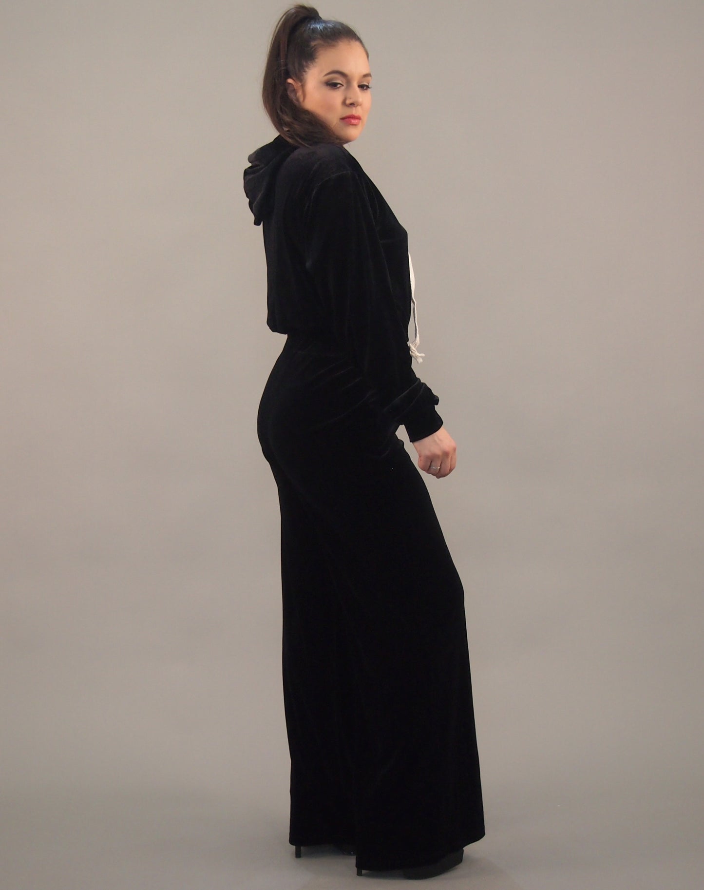 Cassidy Flare Black Velvet Pant