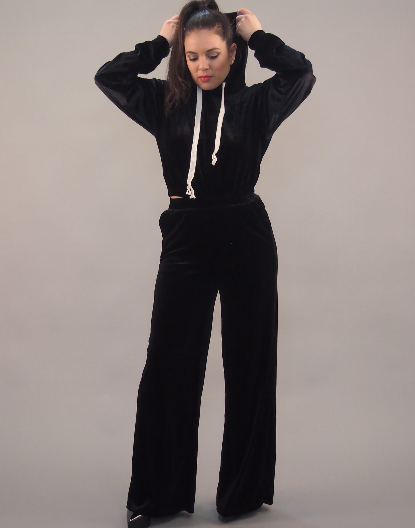 Cassidy Flare Black Velvet Pant