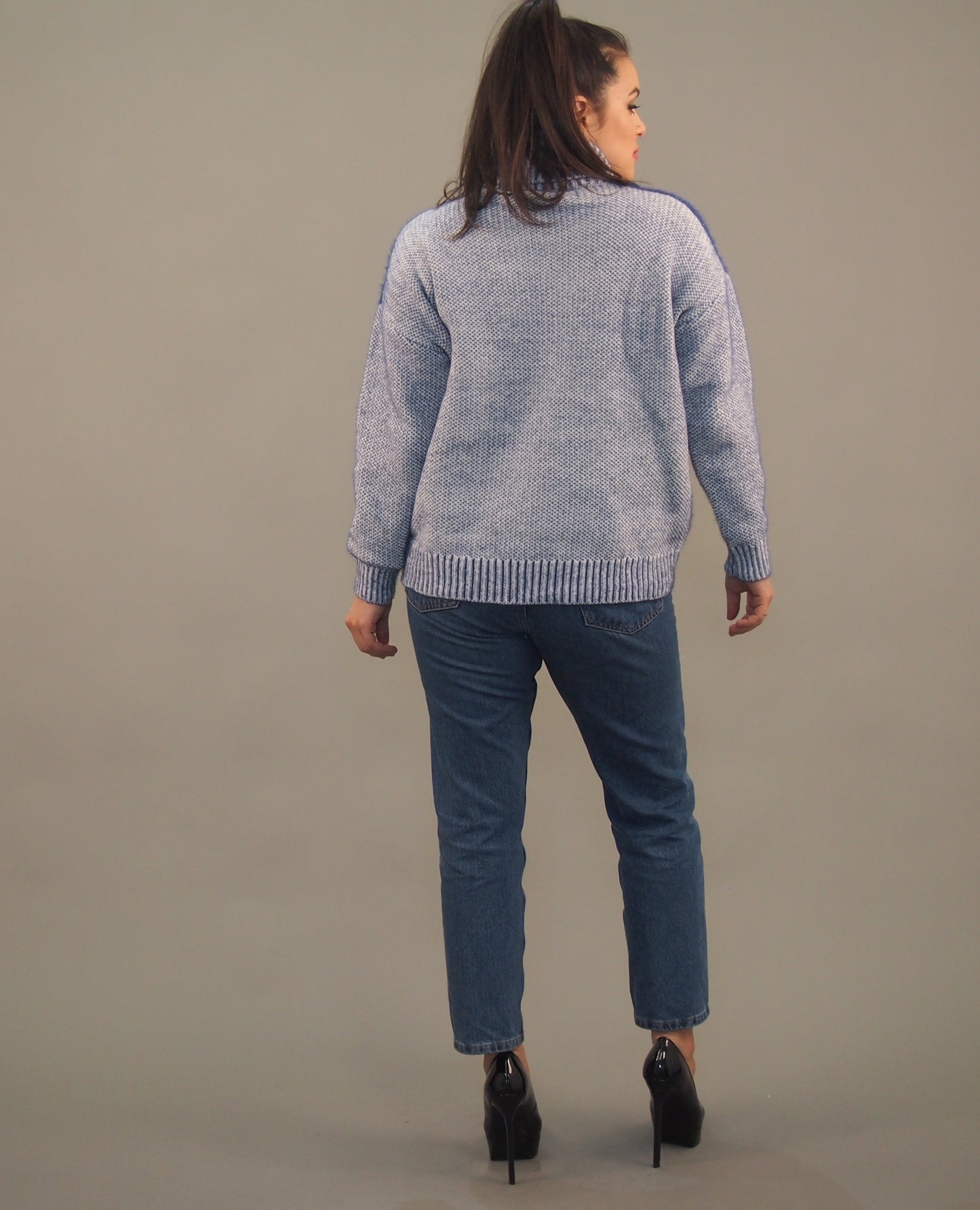 Two-tone Turtleneck Sweater