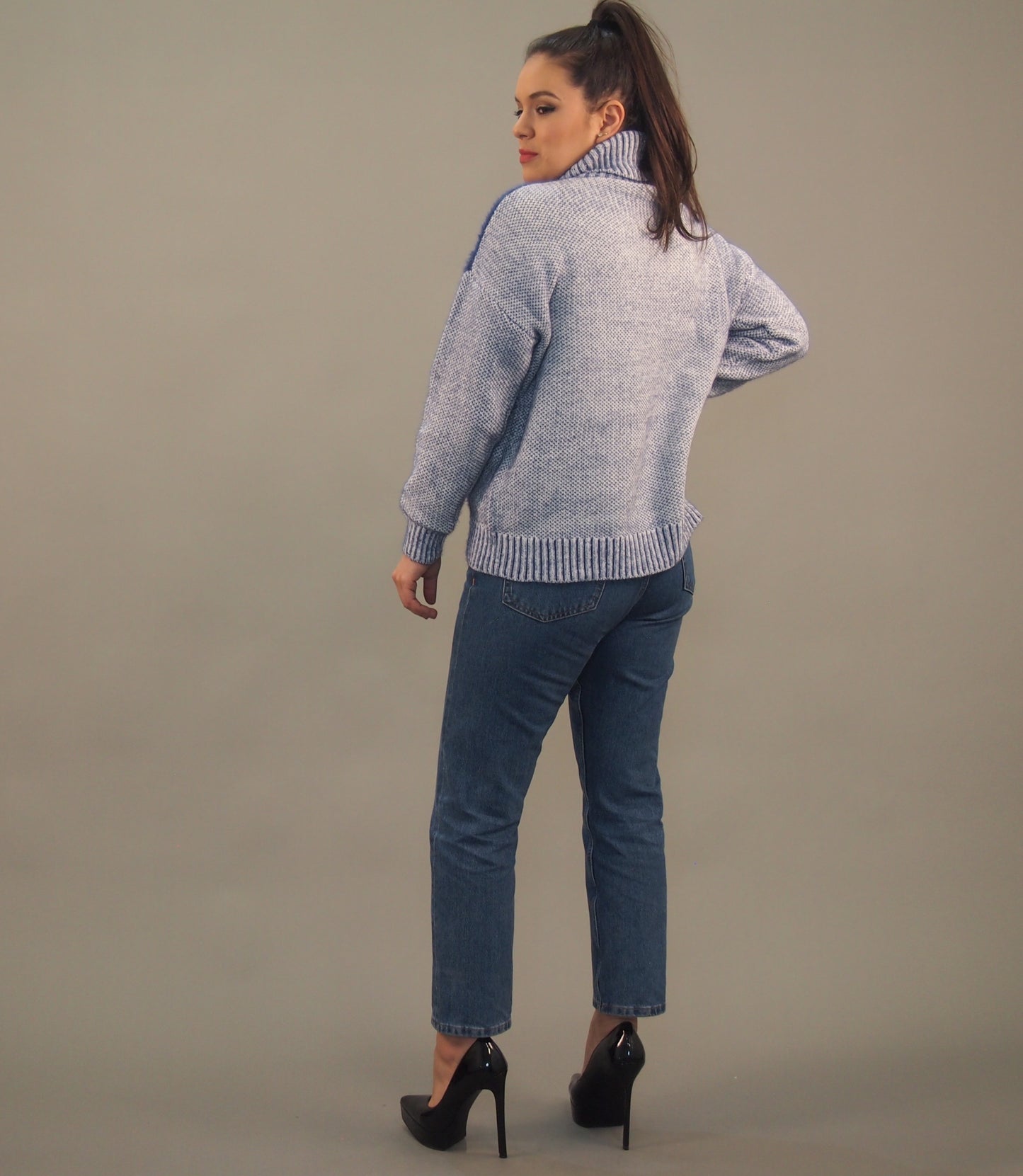 Two-tone Turtleneck Sweater