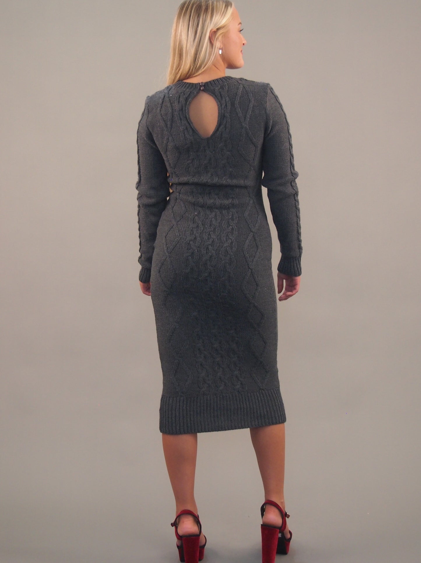Bombshell Grey Sweater Dress