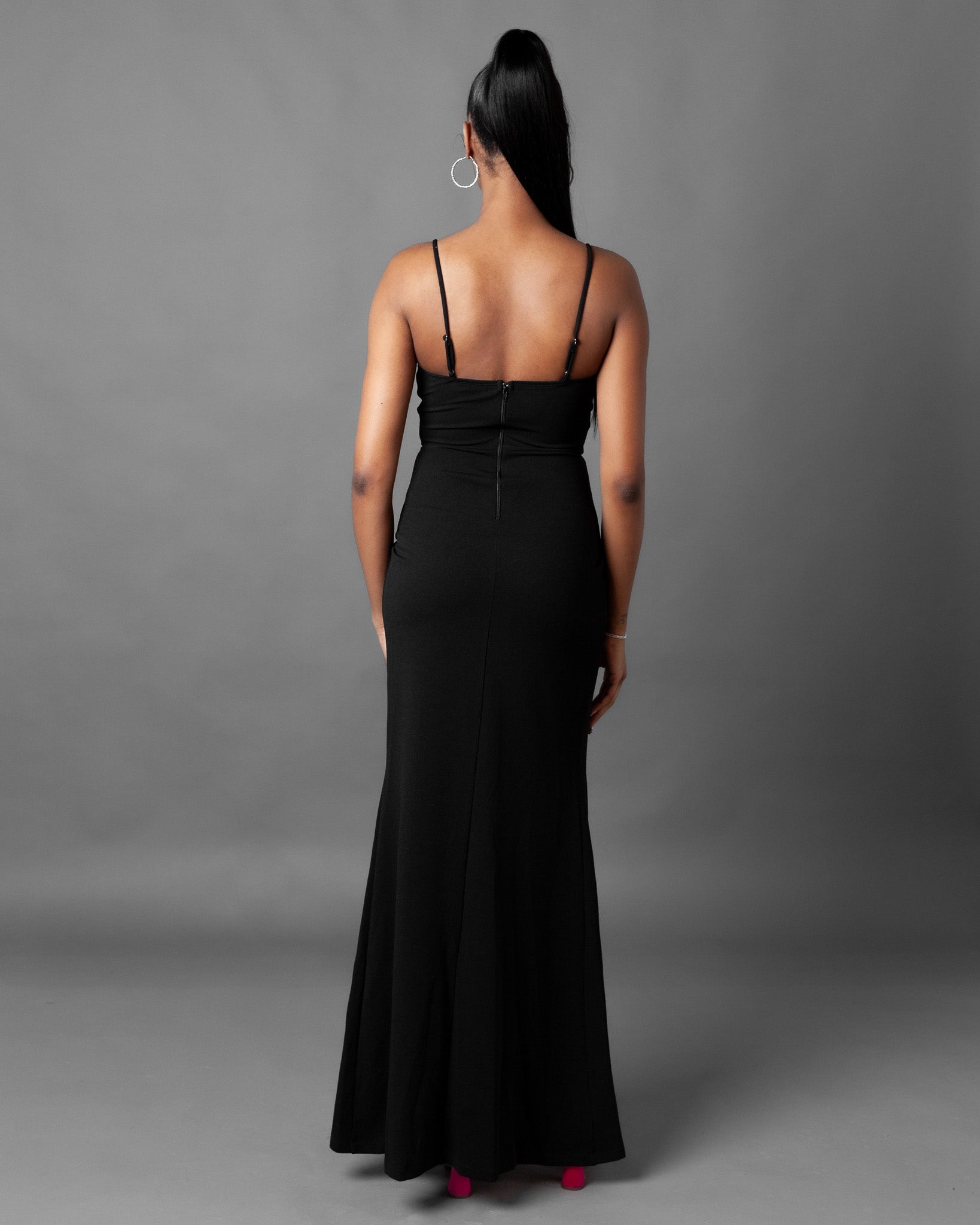 Paris Rhinestone Bust Crossover Slit Maxi Dress – House of Miri Paris Rhinestone Bust Crossover Slit Maxi Dress – House of Miri