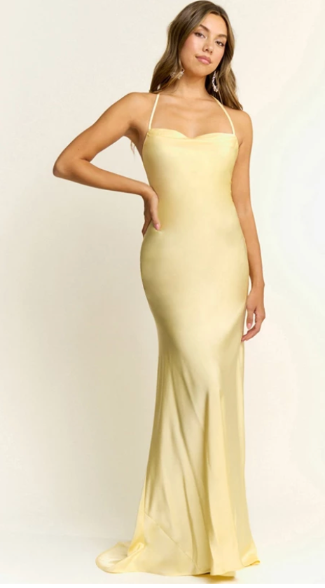 Perth Cowl Neck A Line Spaghetti Maxi Dress House of Miri Perth Cowl Neck A Line Spaghetti Maxi Dress House of Miri